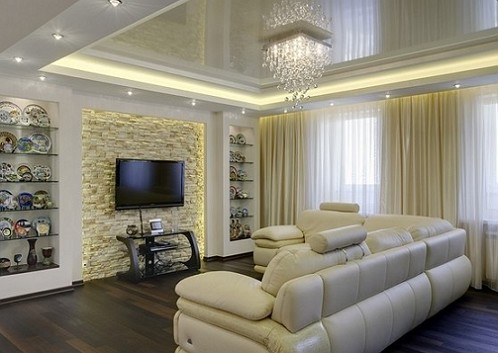 glossy ceiling in the living room