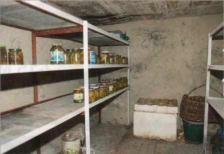 Shelves in the cellar