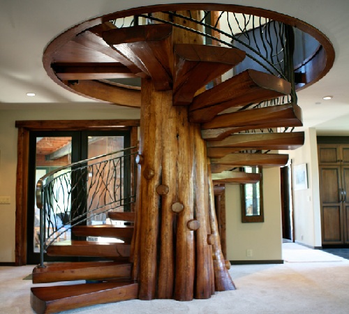 rustic_spiral_wood_stairs
